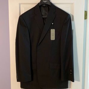 Black pinstriped suit separates